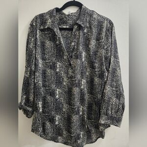 Larsen Gray Womens  Blouse L